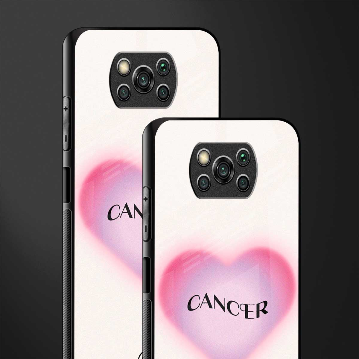 cancer minimalistic glass case for poco x3 image-2