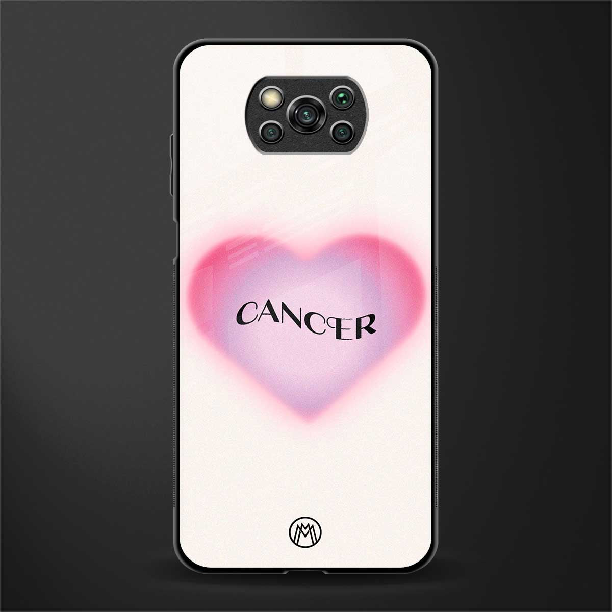 cancer minimalistic glass case for poco x3 image