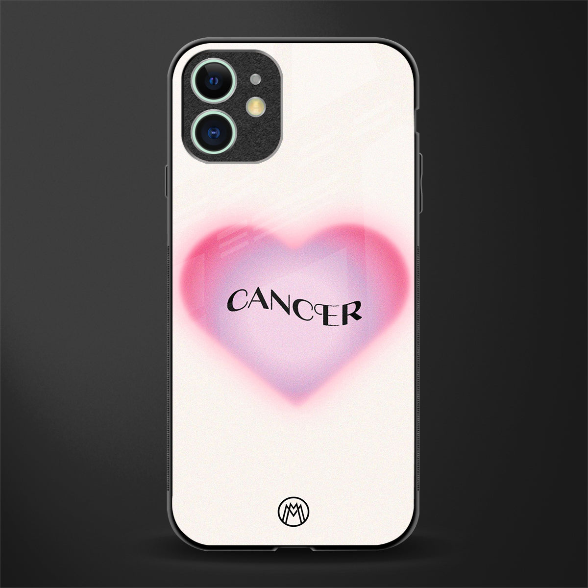 cancer minimalistic glass case for iphone 12 image