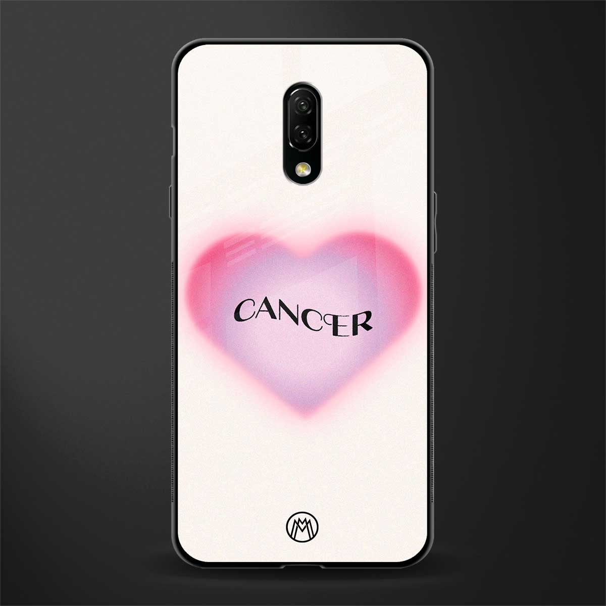cancer minimalistic glass case for oneplus 7 image