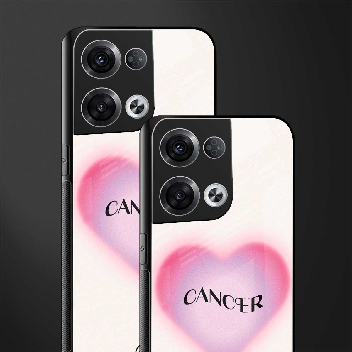 cancer minimalistic back phone cover | glass case for oppo reno 8