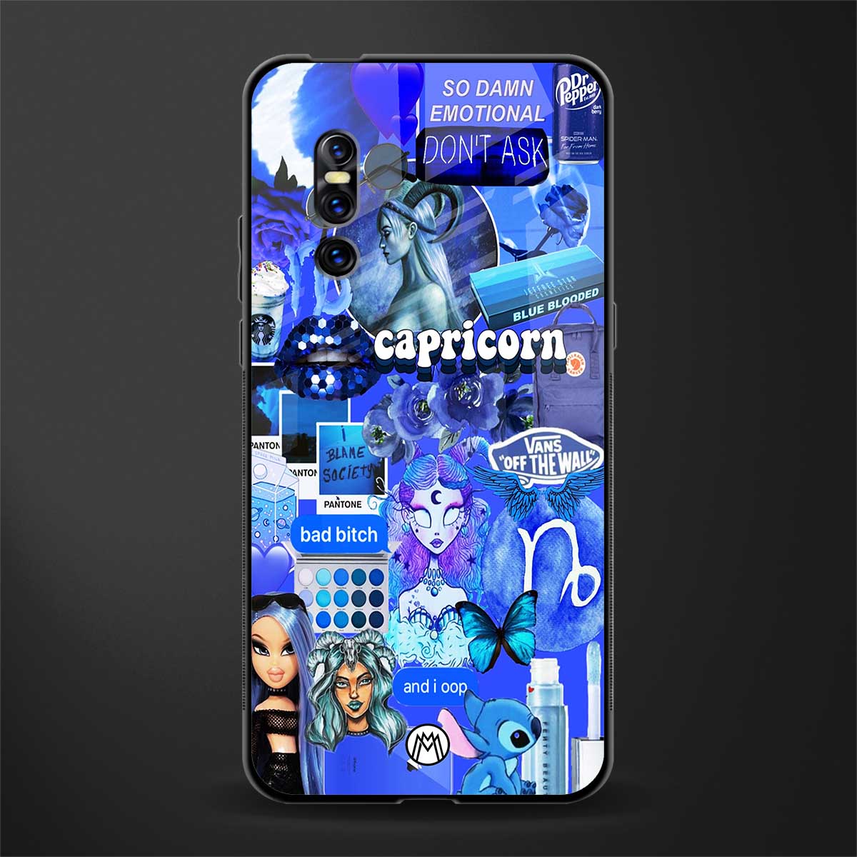 capricorn aesthetic collage glass case for vivo v15 pro image