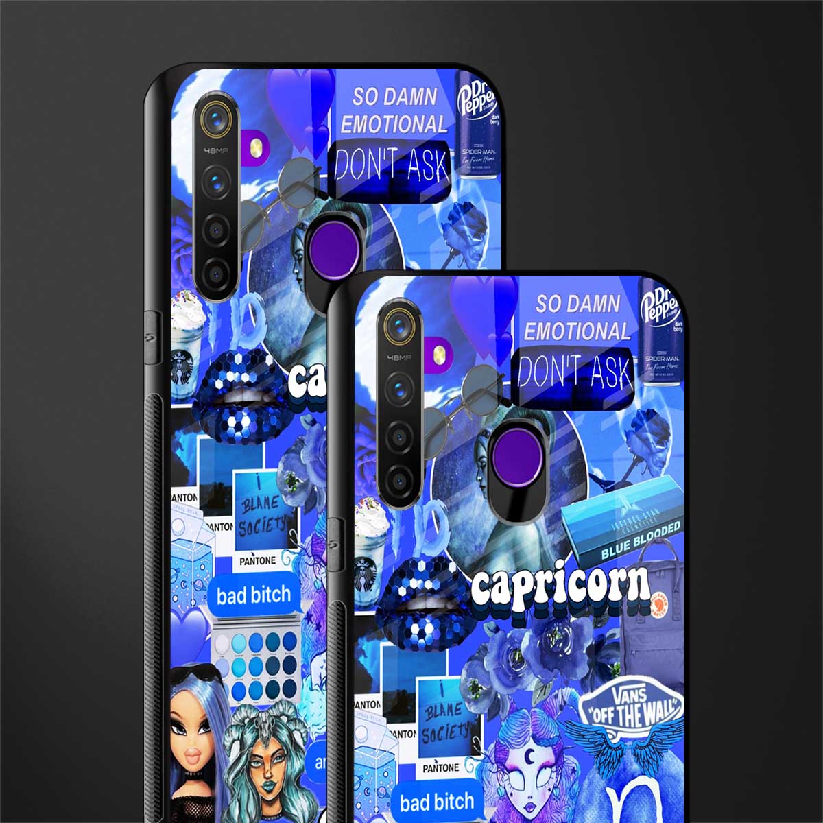 capricorn aesthetic collage glass case for realme 5s image-2
