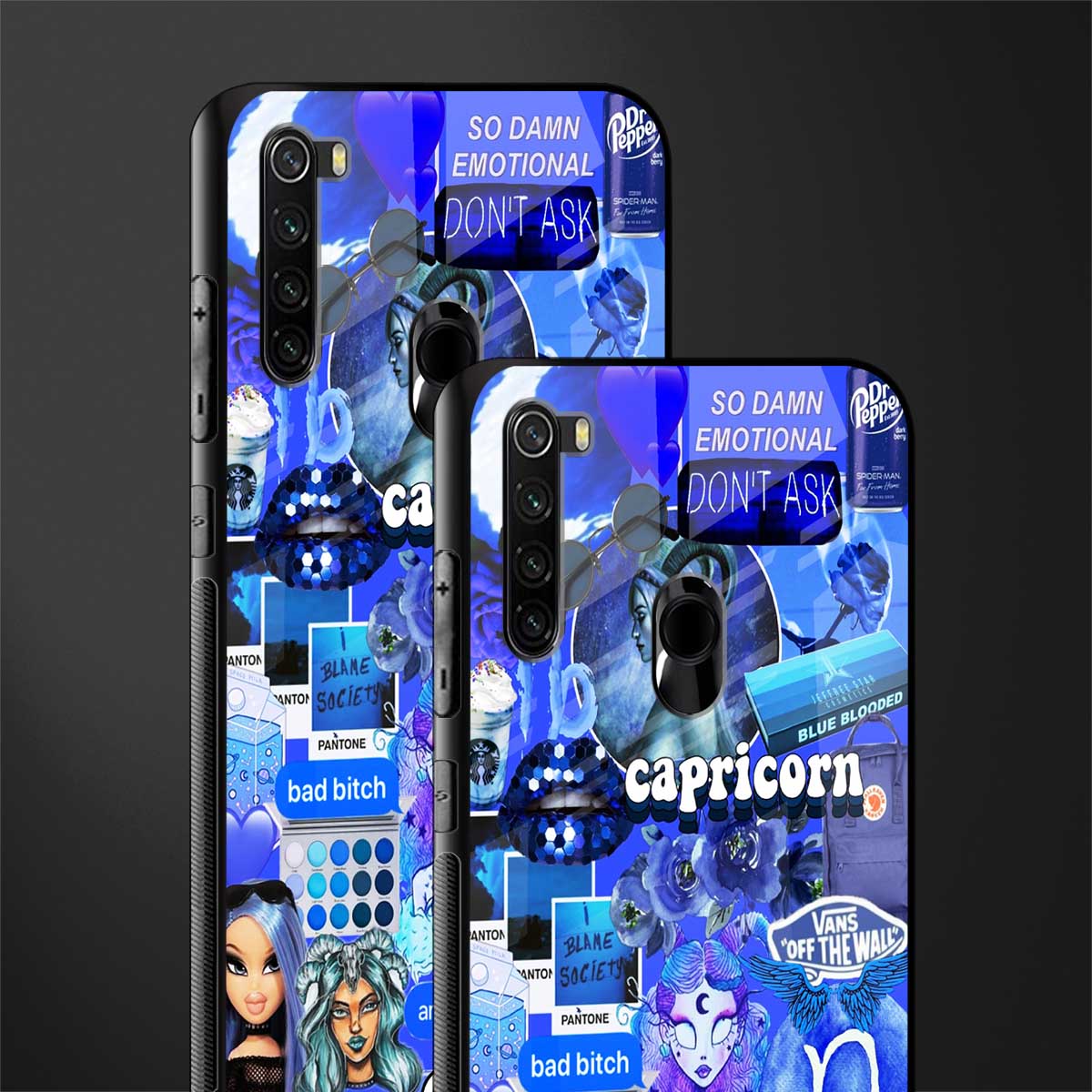 capricorn aesthetic collage glass case for redmi note 8 image-2
