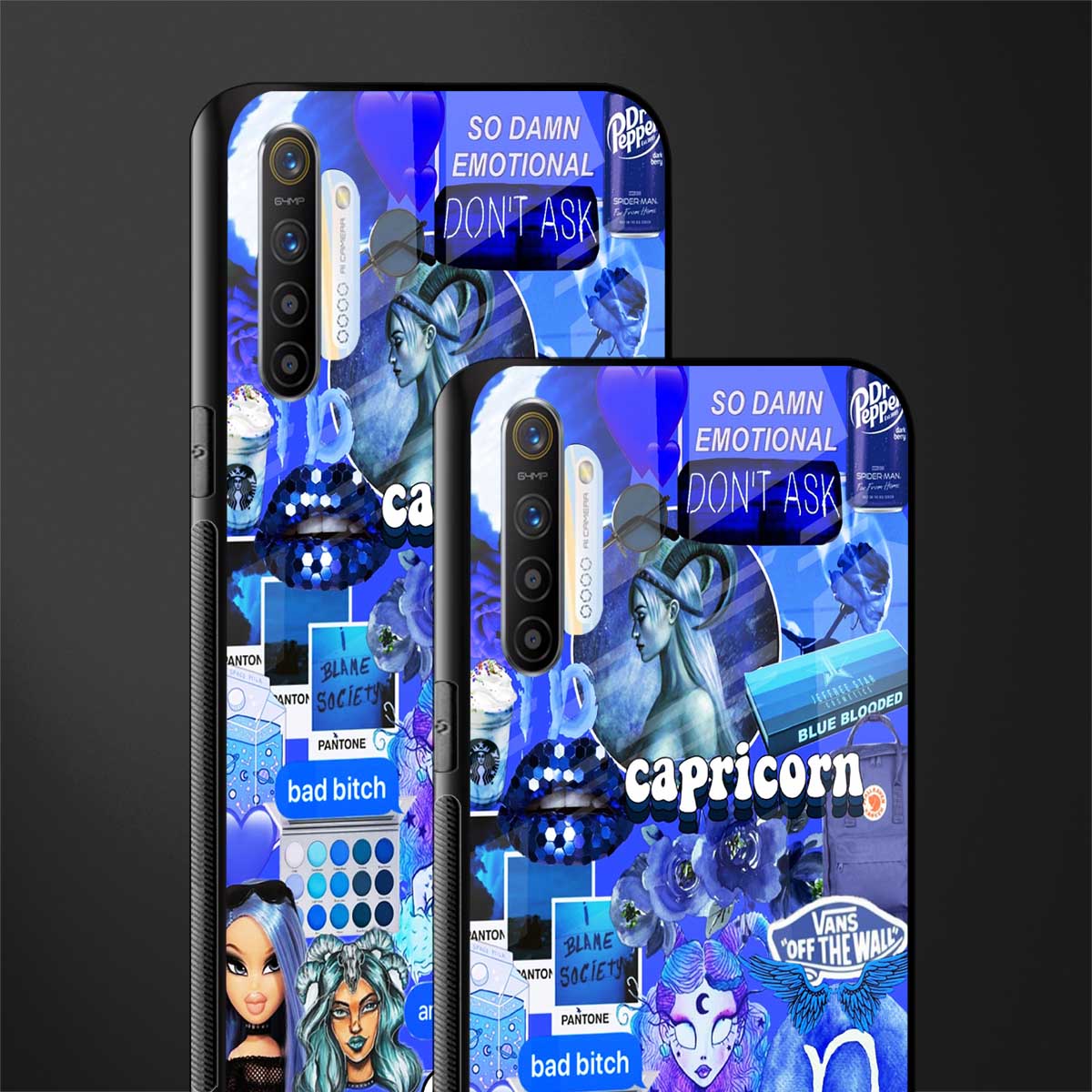 capricorn aesthetic collage glass case for realme x2 image-2