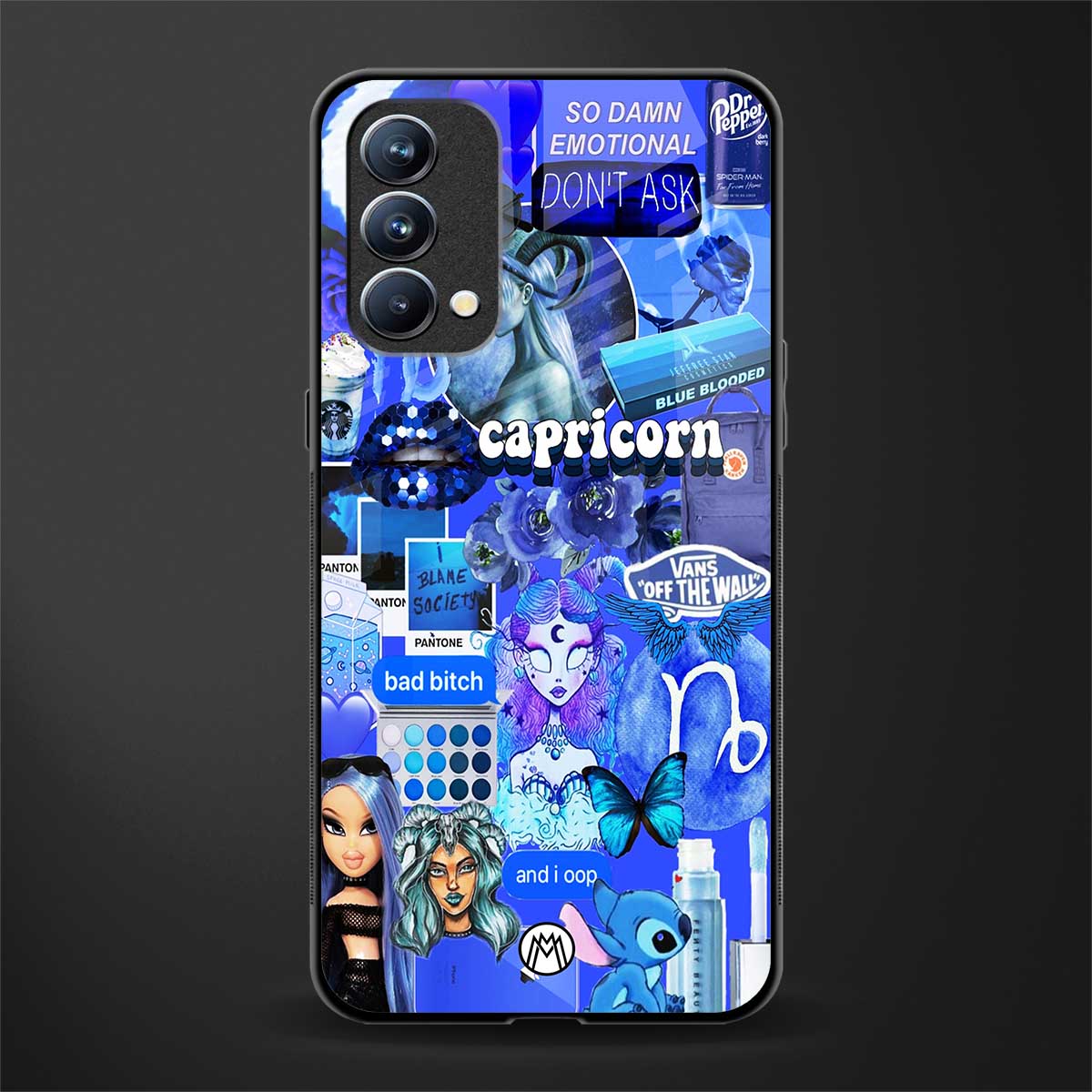 capricorn aesthetic collage glass case for oppo f19s image