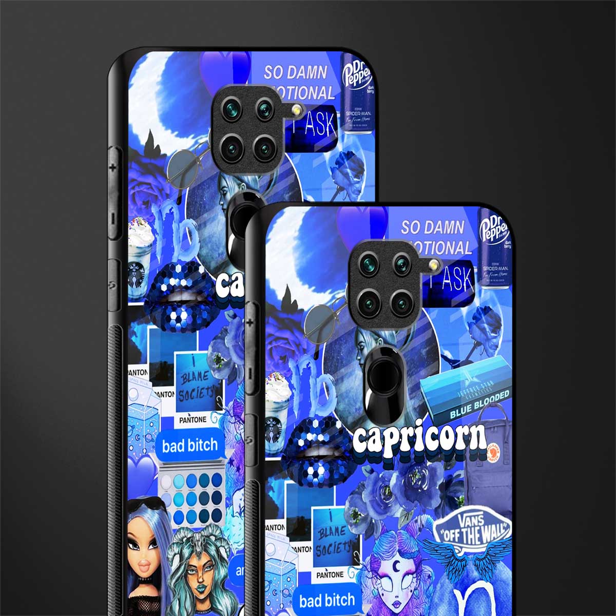 capricorn aesthetic collage glass case for redmi note 9 image-2