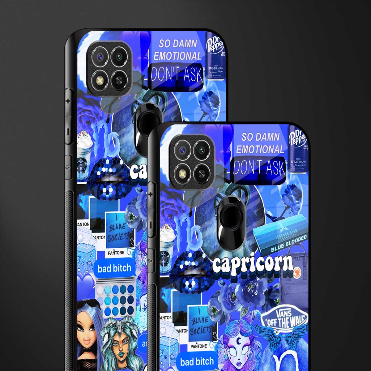 capricorn aesthetic collage glass case for redmi 9 image-2