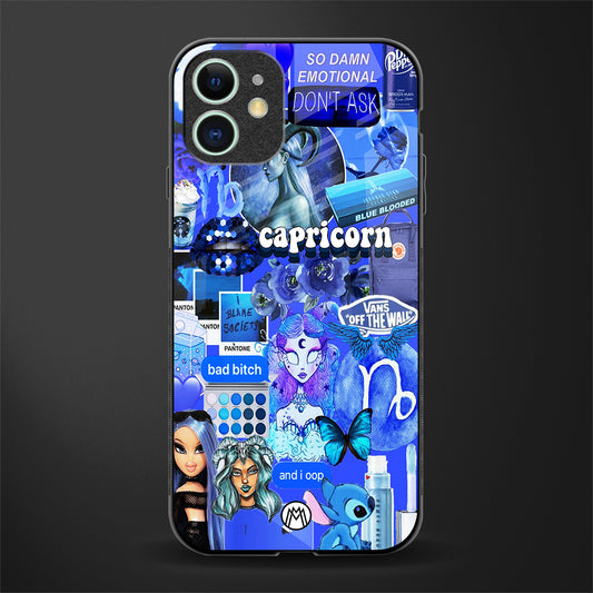 capricorn aesthetic collage glass case for iphone 11 image