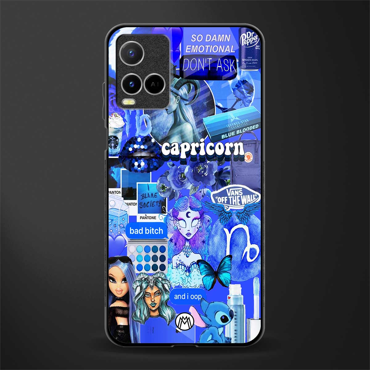 capricorn aesthetic collage glass case for vivo y33s vivo y33t image
