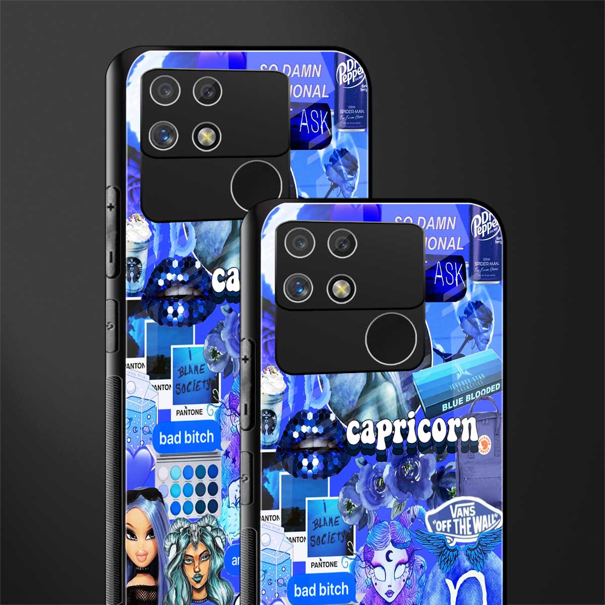 capricorn aesthetic collage back phone cover | glass case for realme narzo 50a