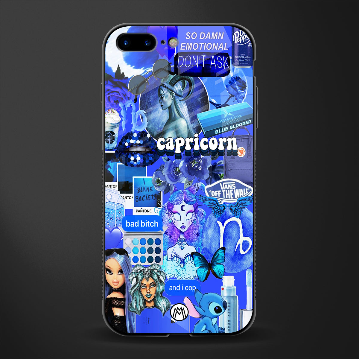 Capricorn Aesthetic Collage Phone Cover for iPhone 8 Plus Glass