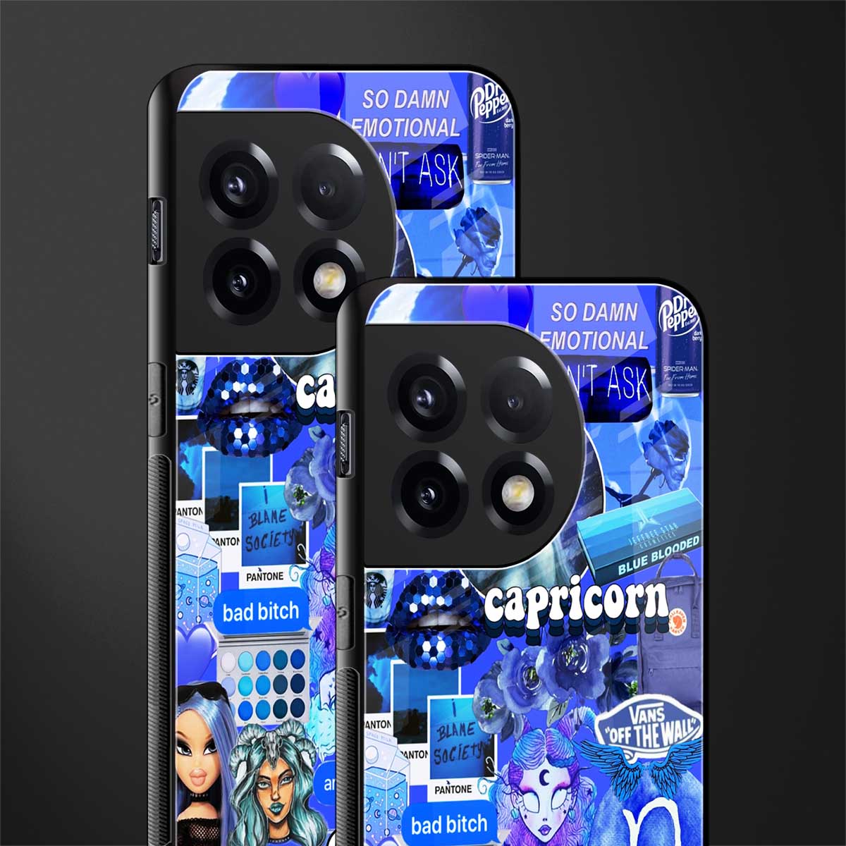 capricorn aesthetic collage back phone cover | glass case for oneplus 11r