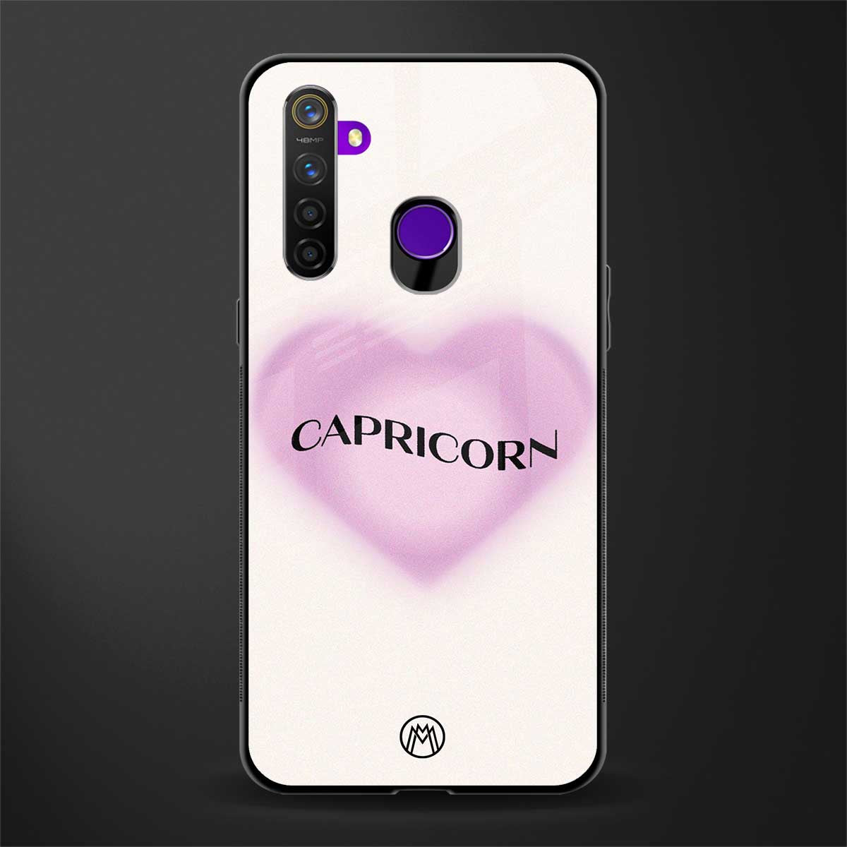 capricorn minimalistic glass case for realme 5s image