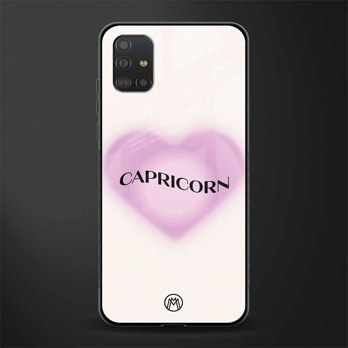capricorn minimalistic glass case for samsung galaxy a51 image