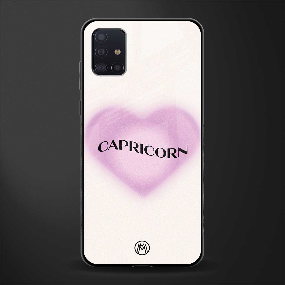 capricorn minimalistic glass case for samsung galaxy a71 image