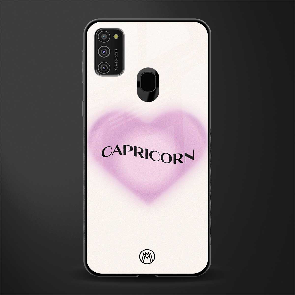 capricorn minimalistic glass case for samsung galaxy m21 image