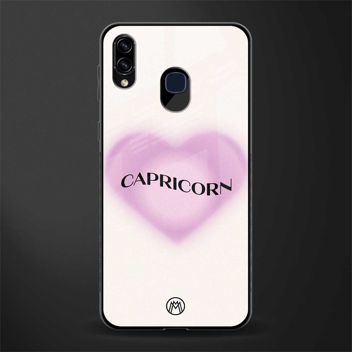 capricorn minimalistic glass case for samsung galaxy a30 image