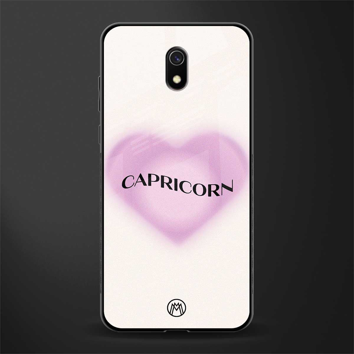 capricorn minimalistic glass case for redmi 8a image