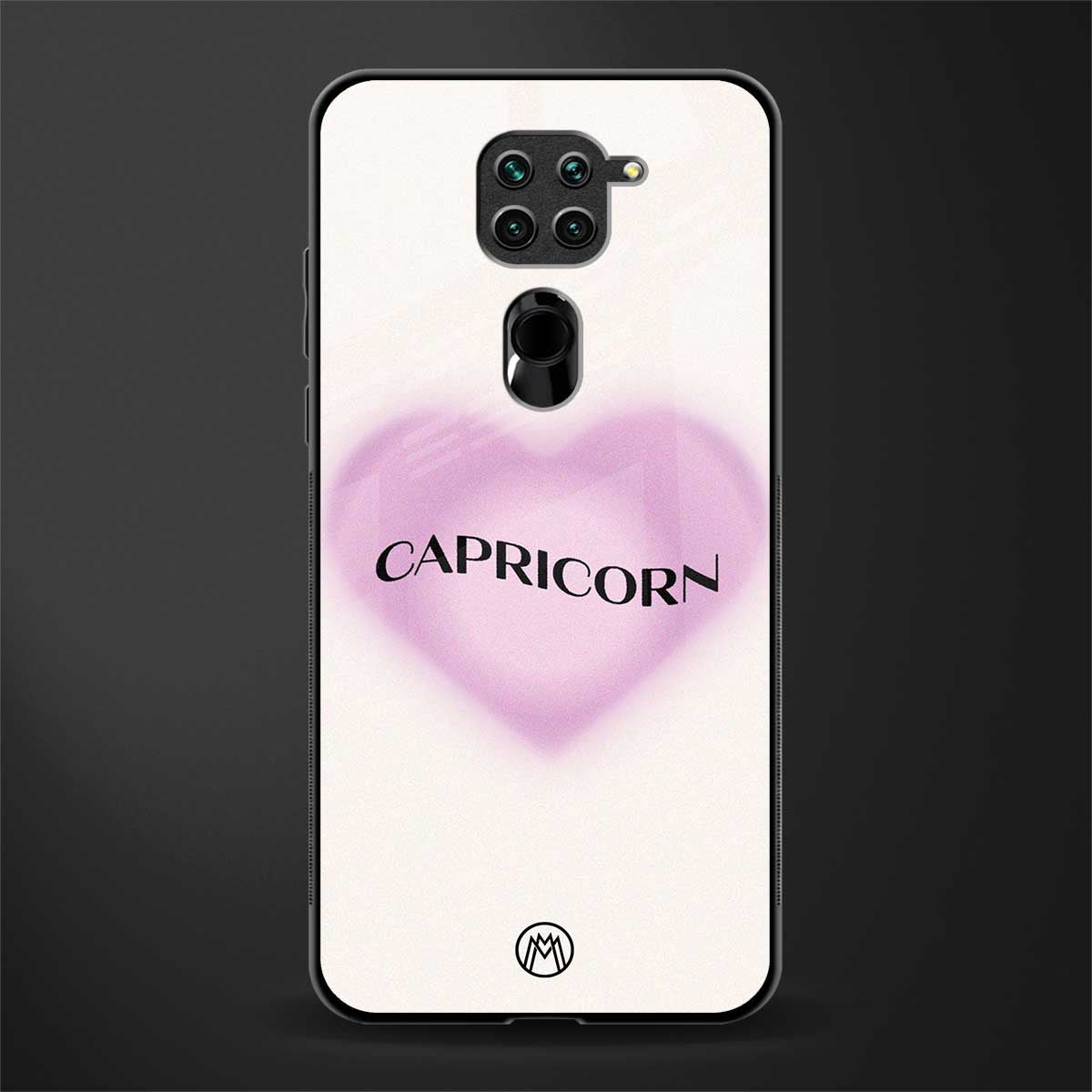 capricorn minimalistic glass case for redmi note 9 image