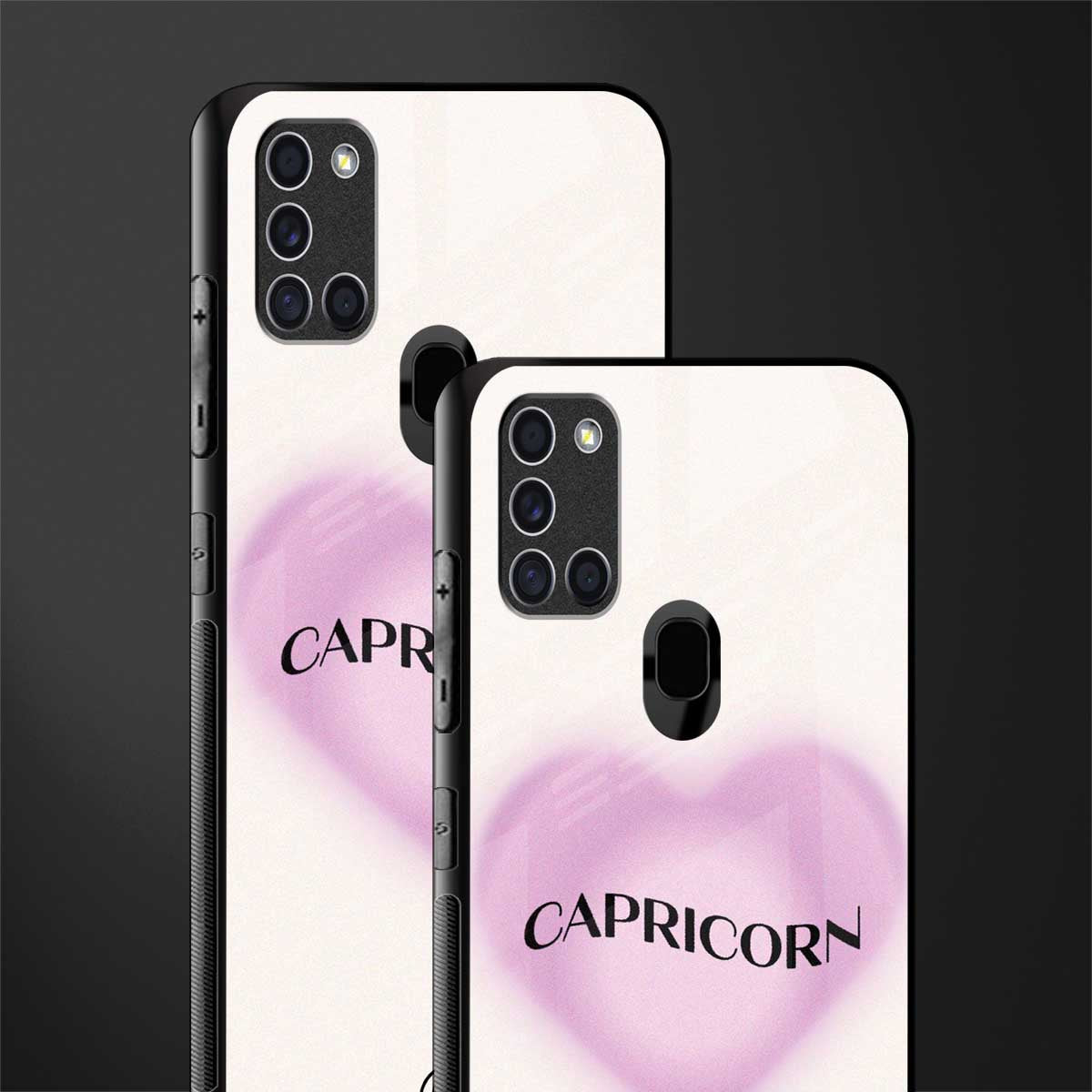 capricorn minimalistic glass case for samsung galaxy a21s image-2