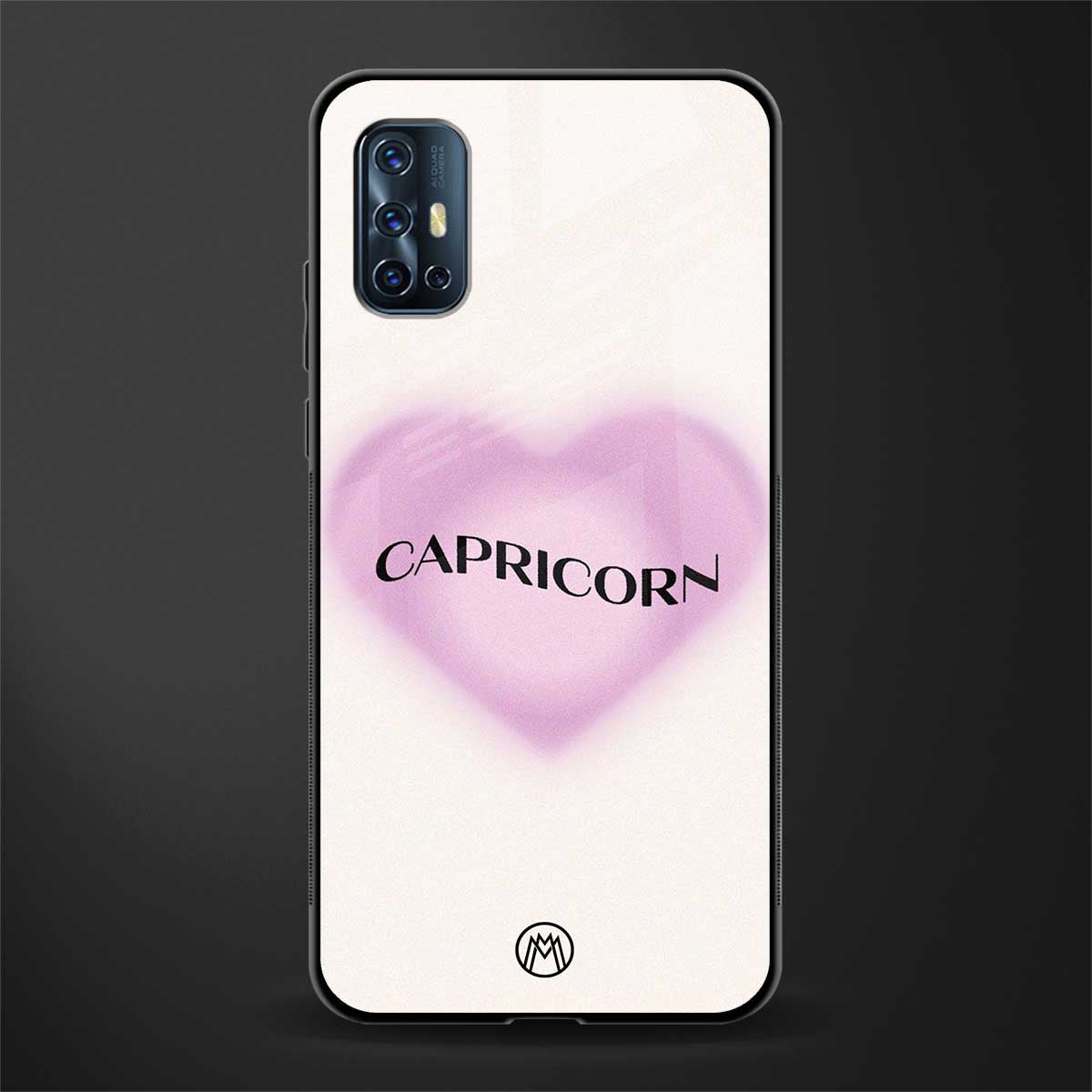 capricorn minimalistic glass case for vivo v17 image