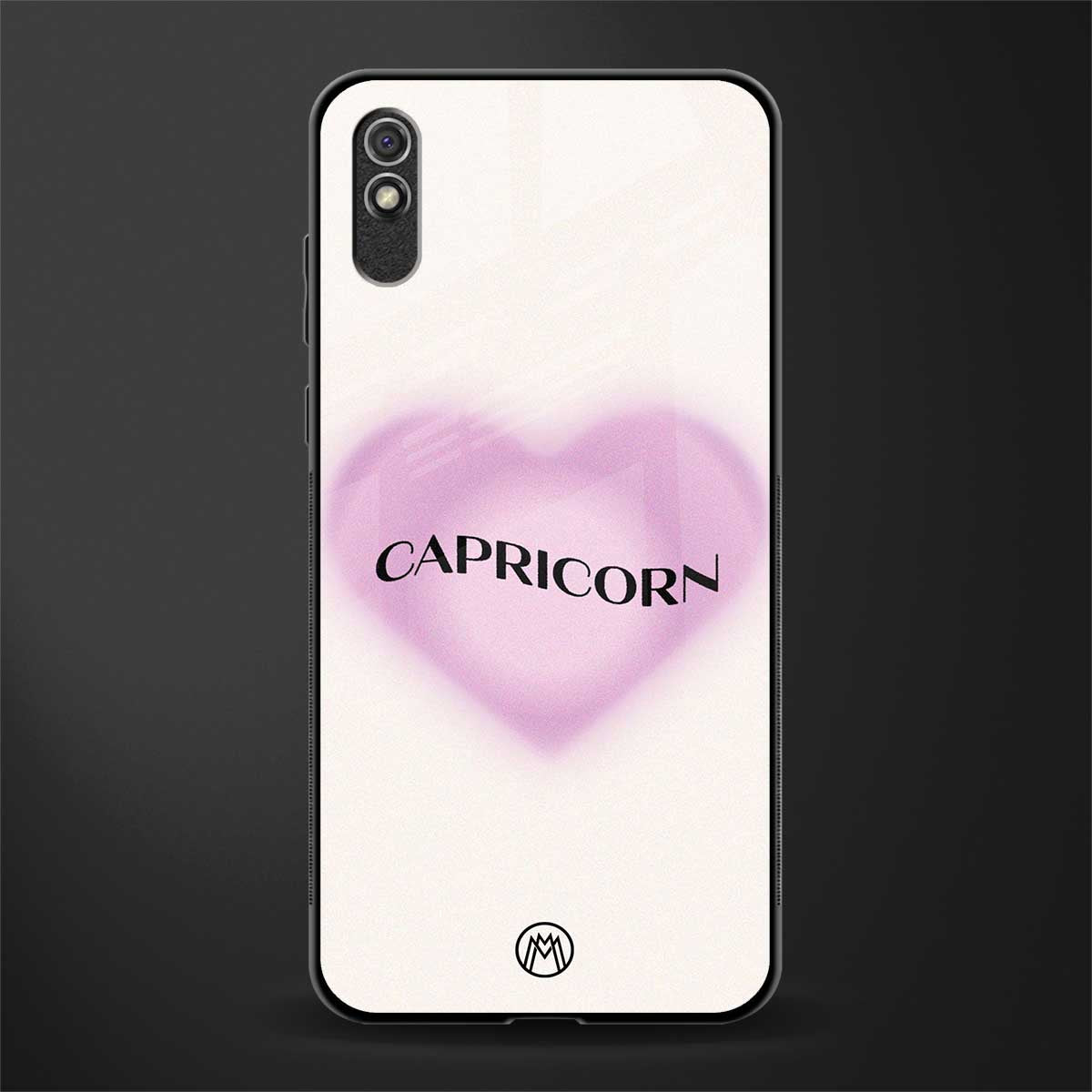 capricorn minimalistic glass case for redmi 9a image