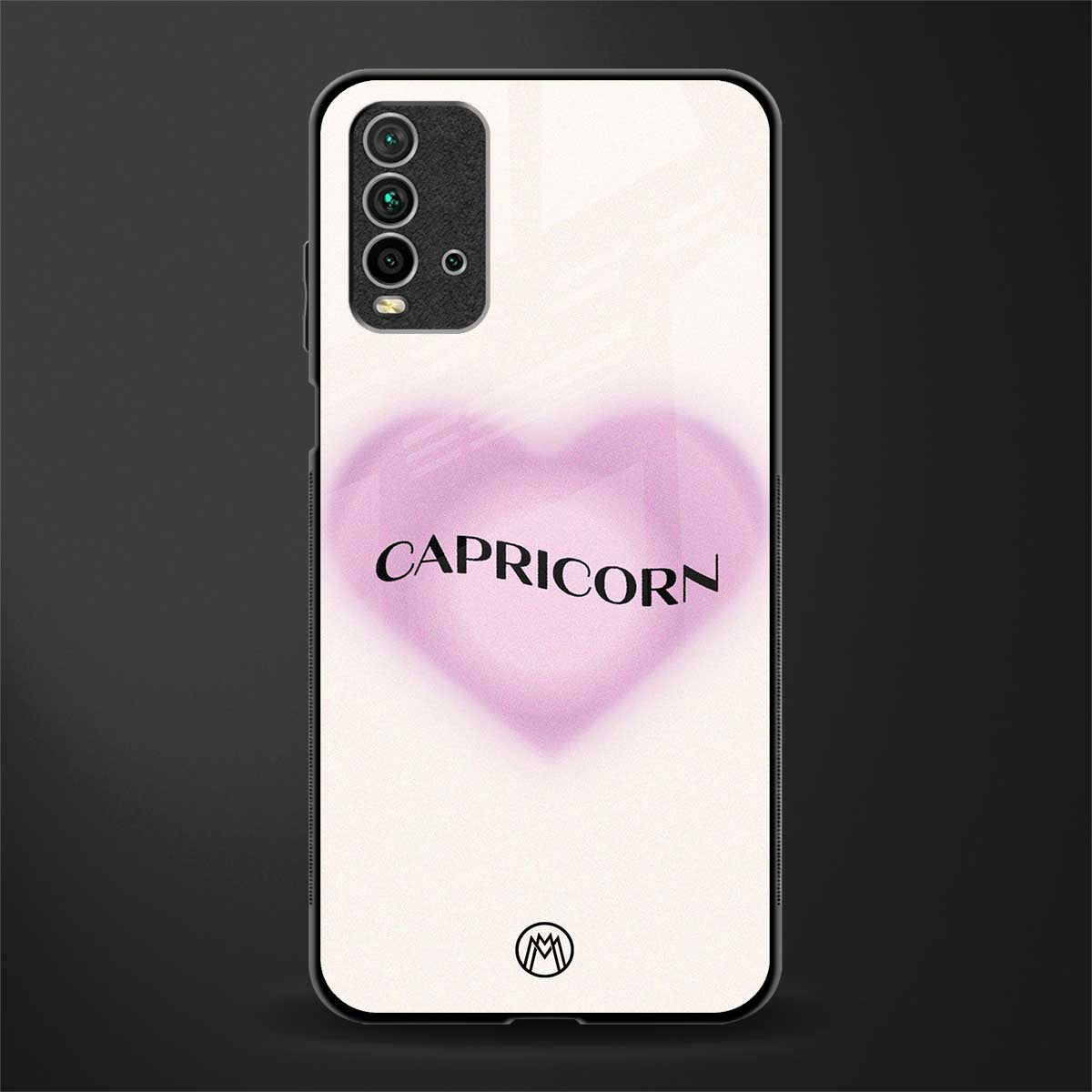 capricorn minimalistic glass case for redmi 9 power image