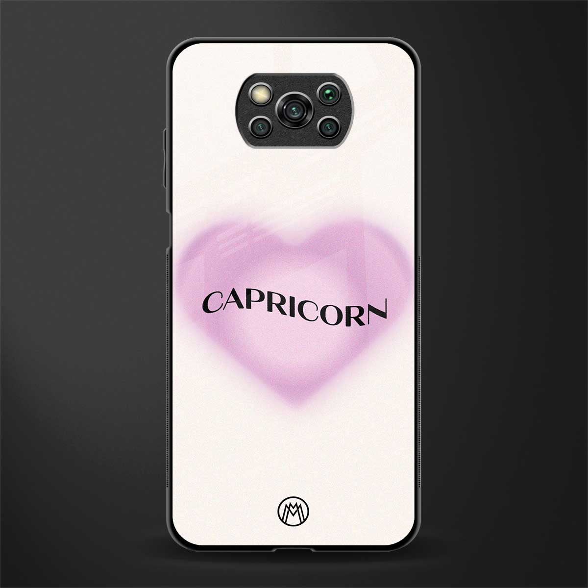 capricorn minimalistic glass case for poco x3 image