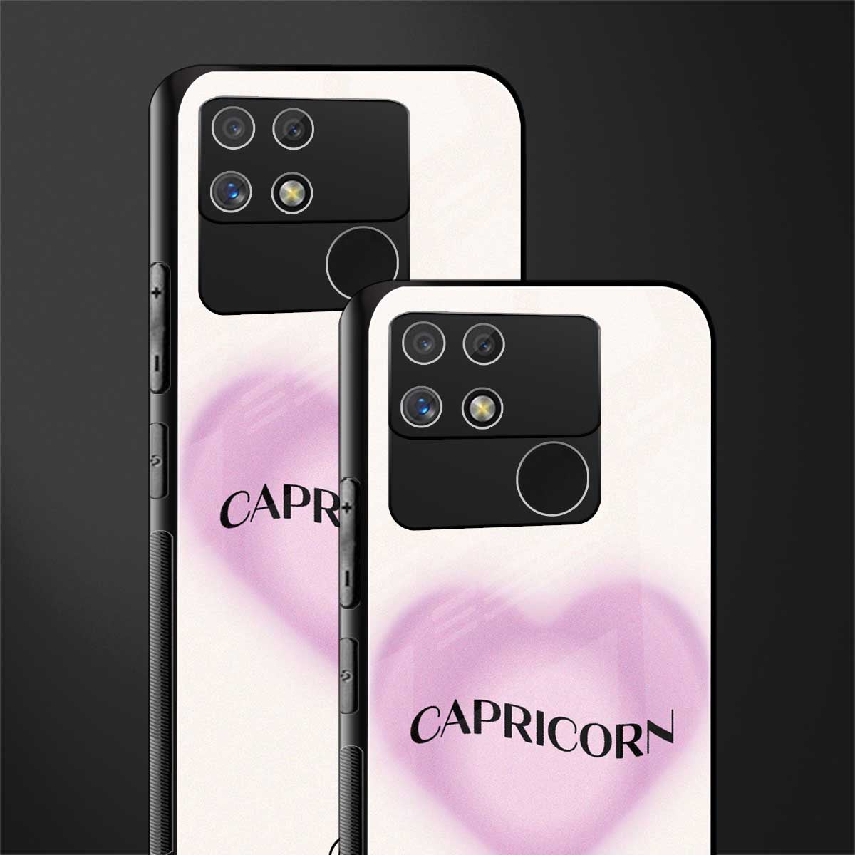 capricorn minimalistic back phone cover | glass case for realme narzo 50a