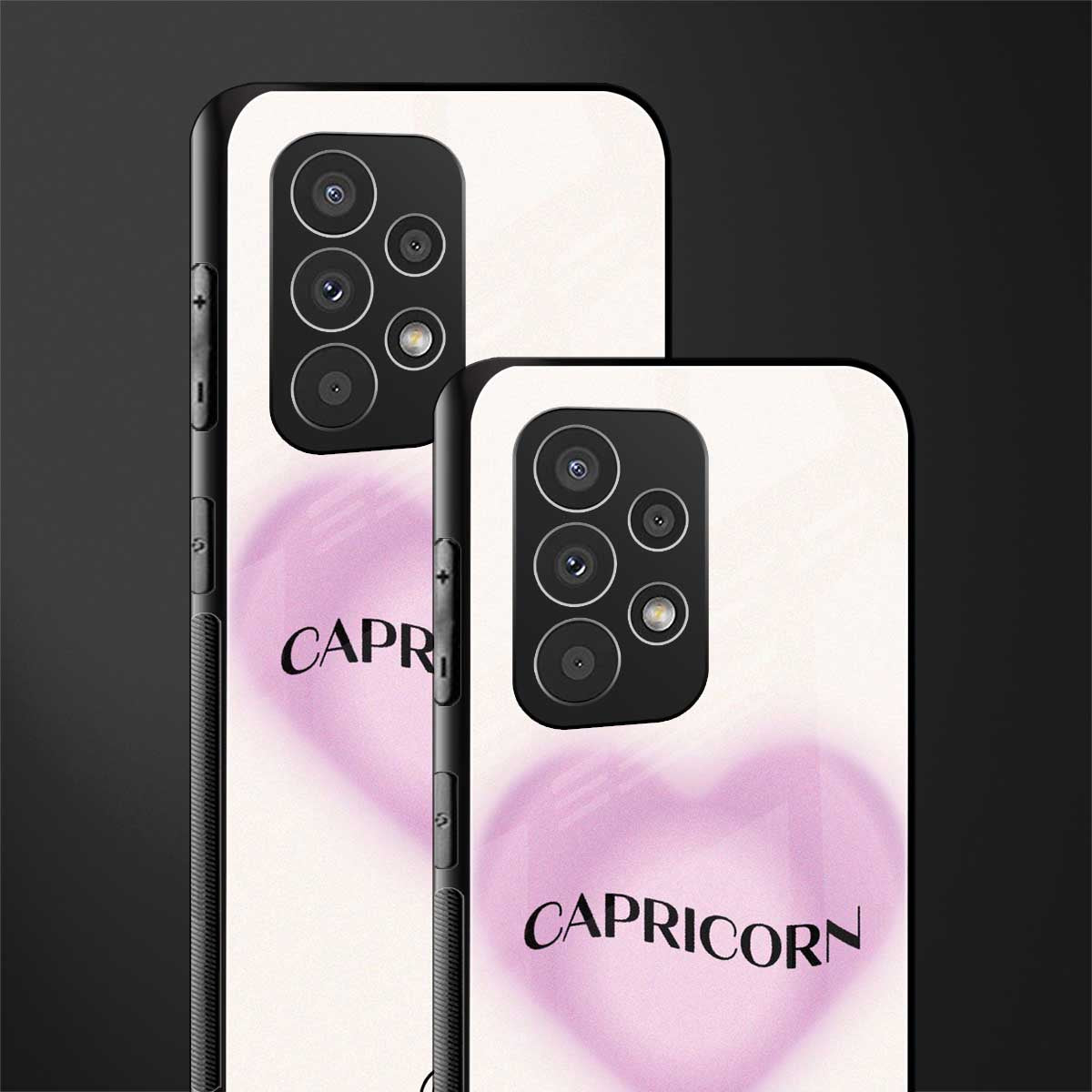 capricorn minimalistic back phone cover | glass case for samsung galaxy a23