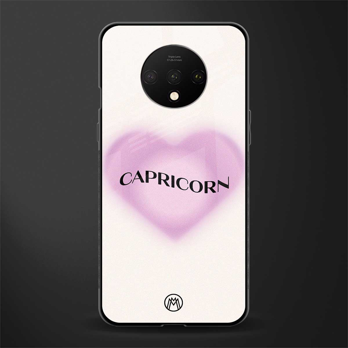 capricorn minimalistic glass case for oneplus 7t image