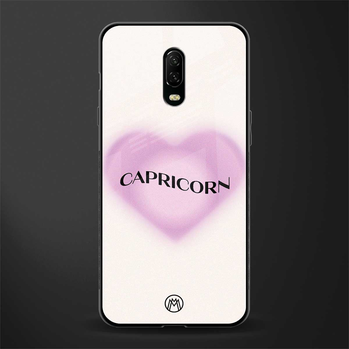 capricorn minimalistic glass case for oneplus 6t image