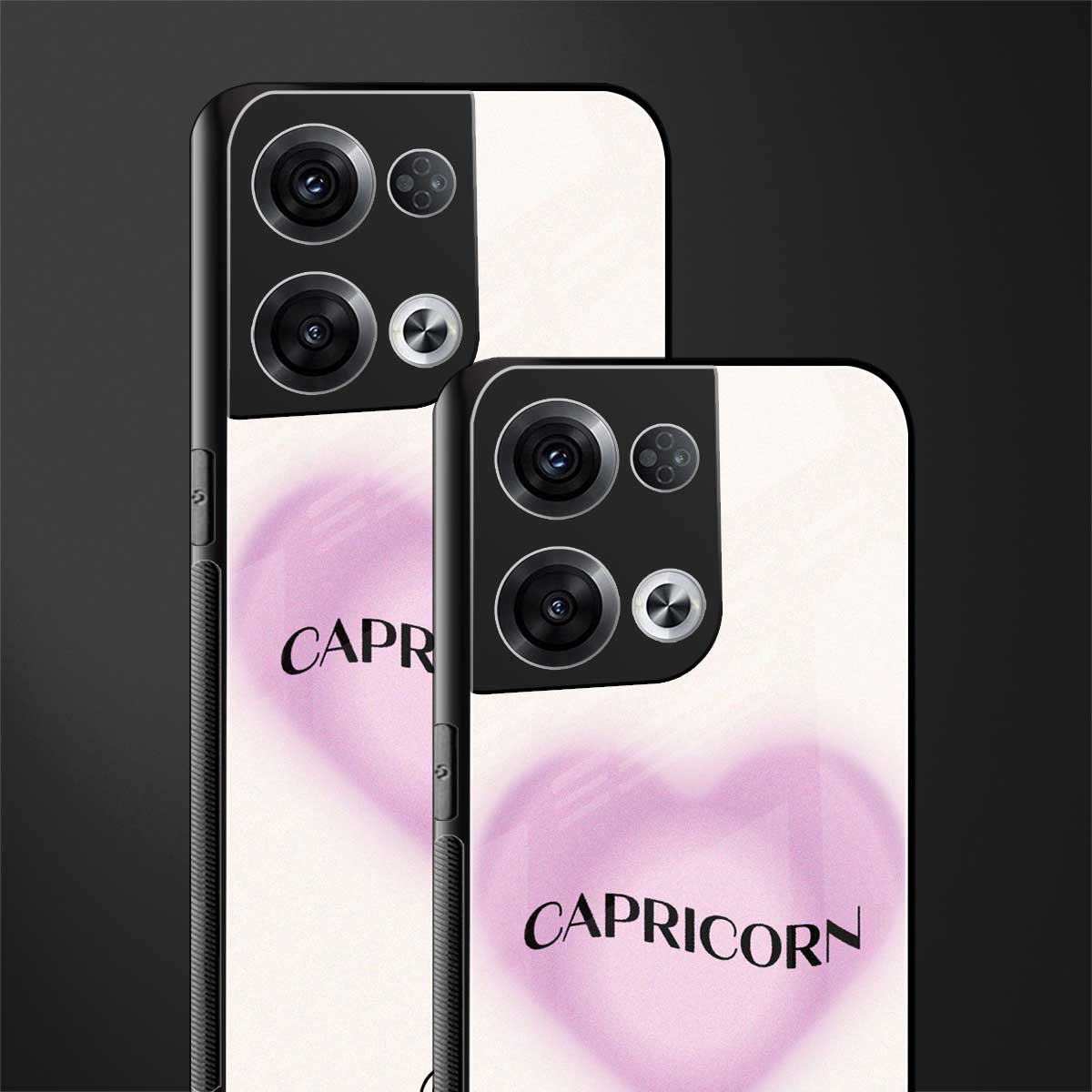 capricorn minimalistic back phone cover | glass case for oppo reno 8 pro