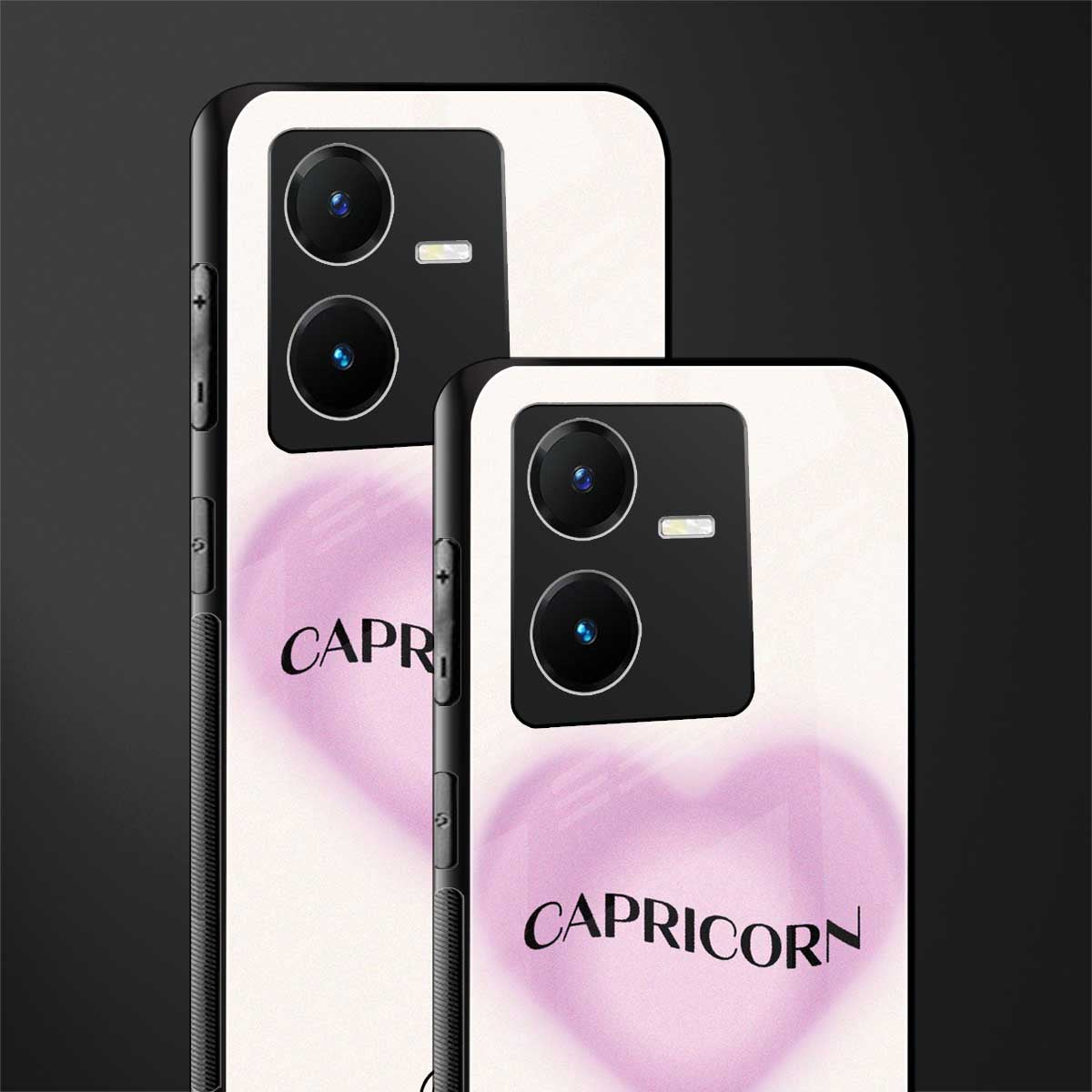 capricorn minimalistic back phone cover | glass case for vivo y22