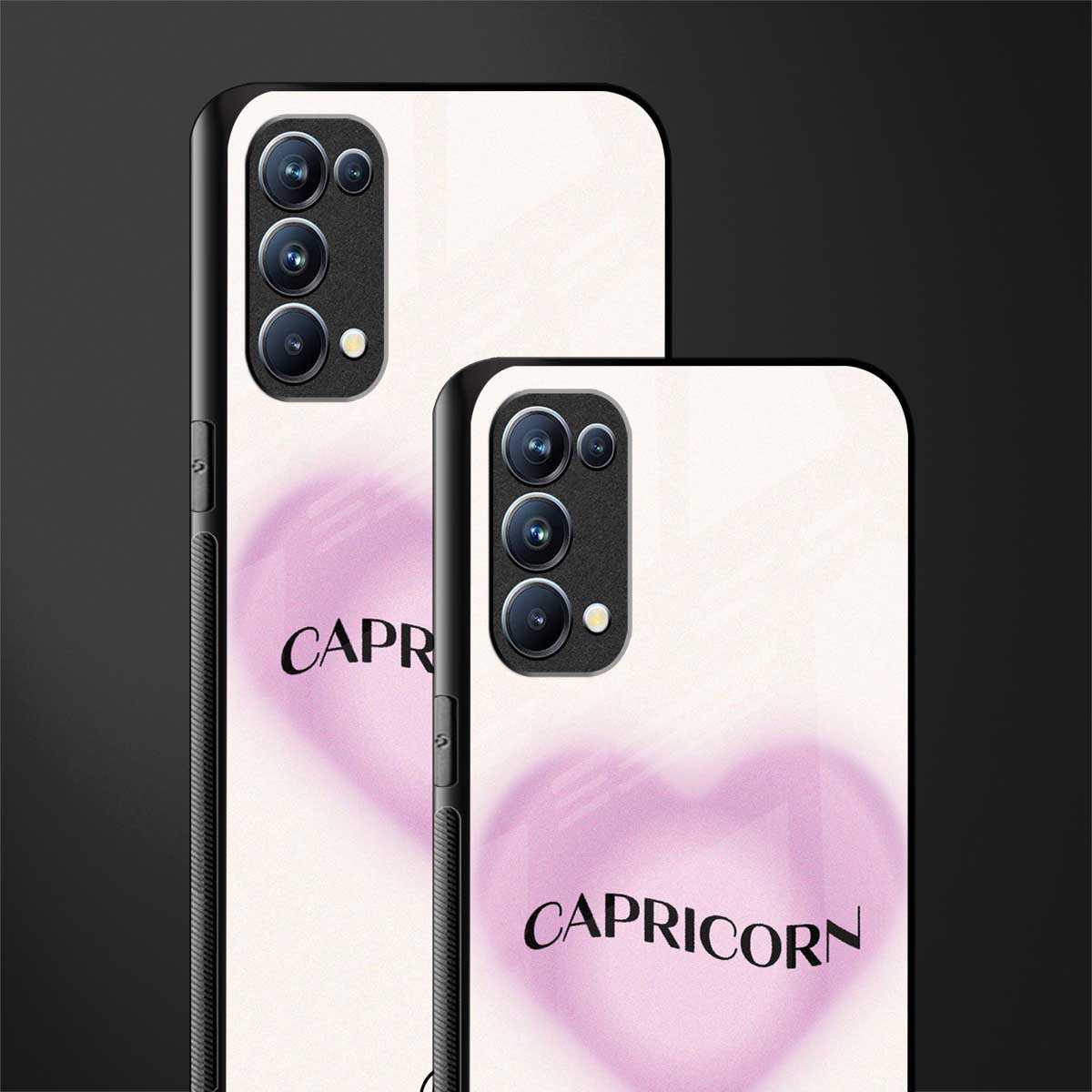 capricorn minimalistic back phone cover | glass case for oppo reno 5