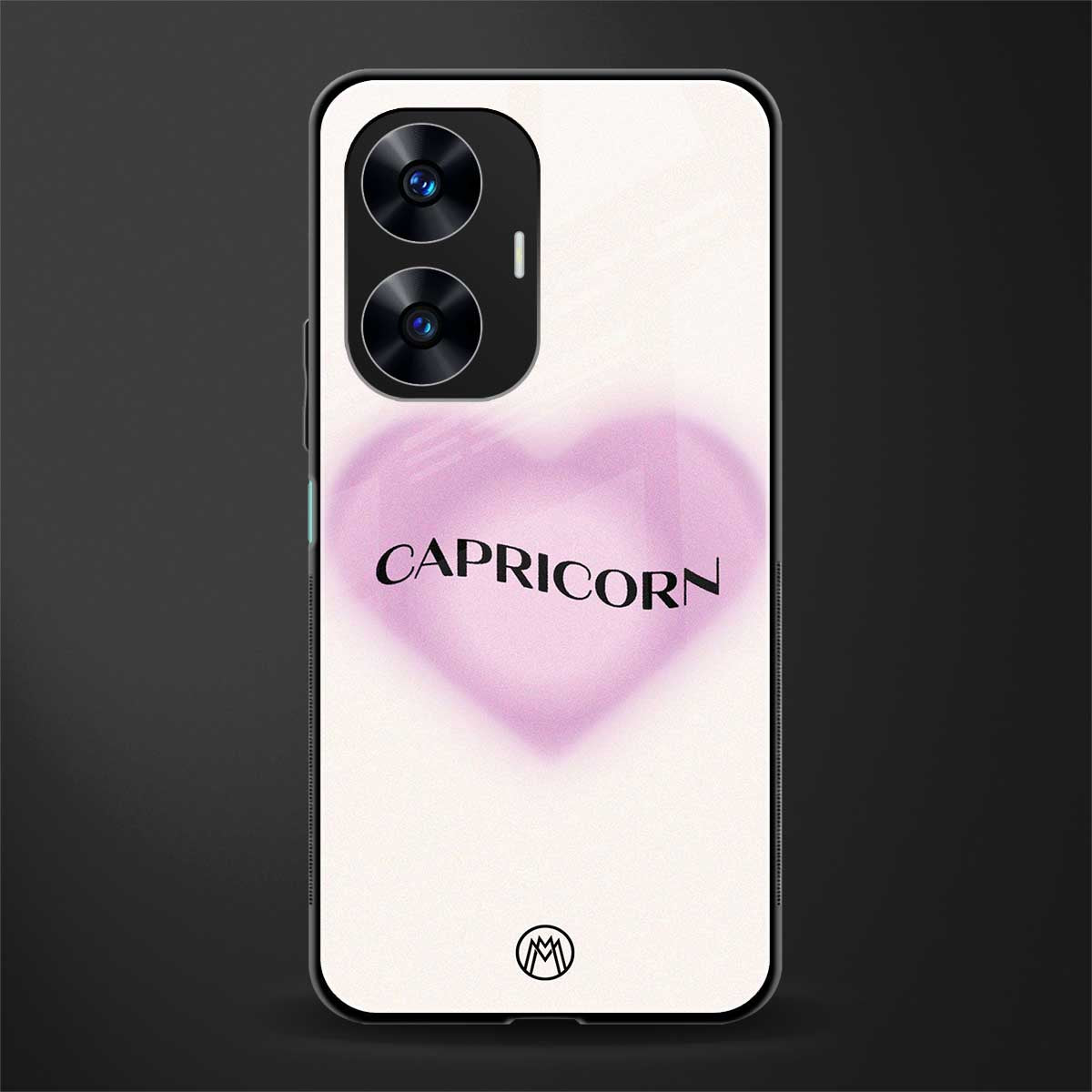 capricorn minimalistic back phone cover | glass case for realme c55