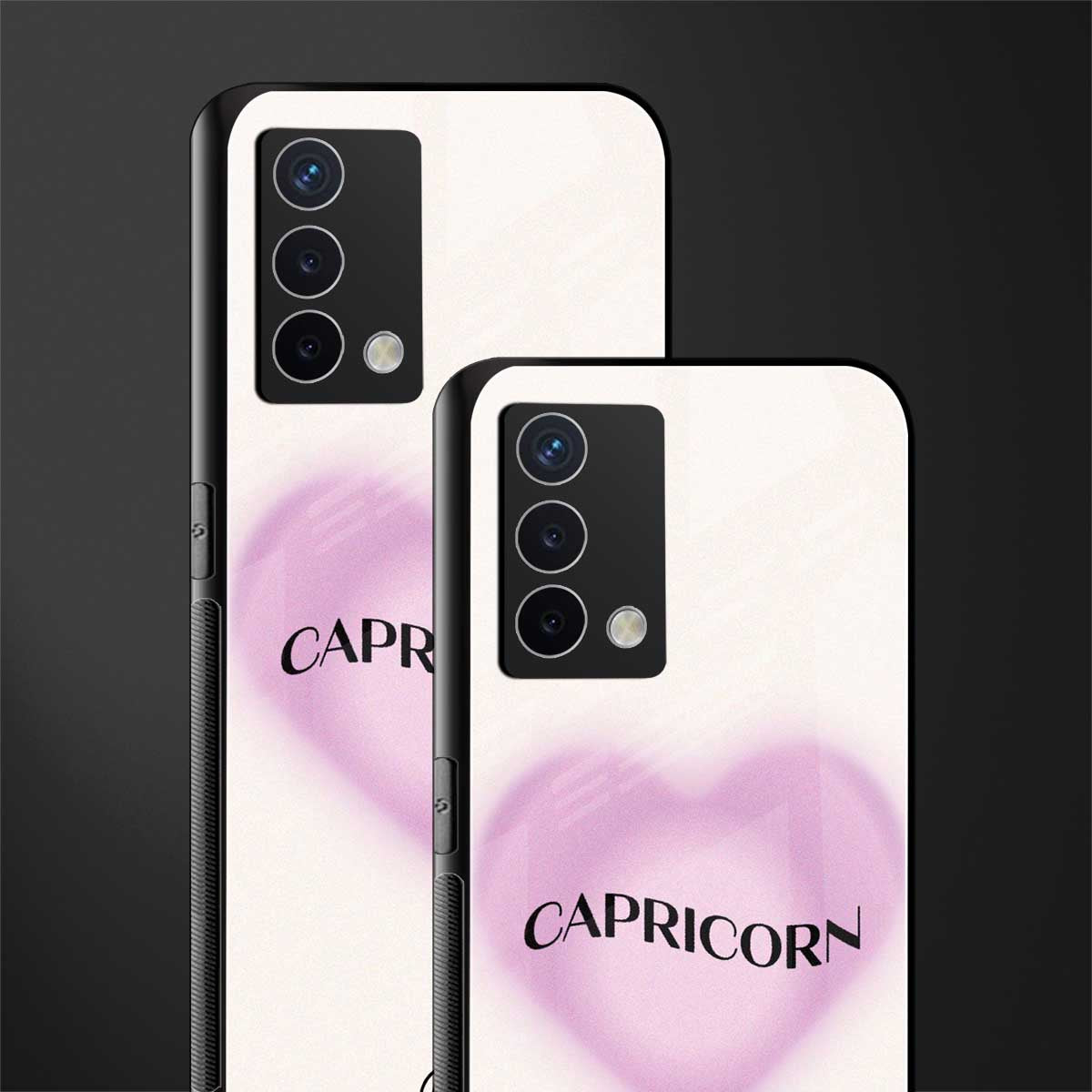 capricorn minimalistic back phone cover | glass case for oppo a74 4g