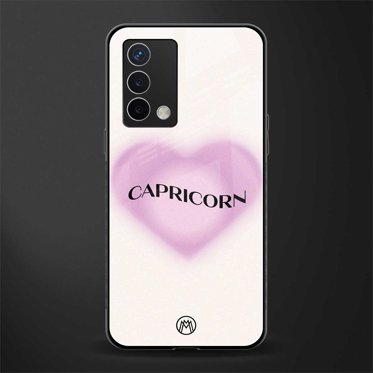 capricorn minimalistic back phone cover | glass case for oppo a74 4g