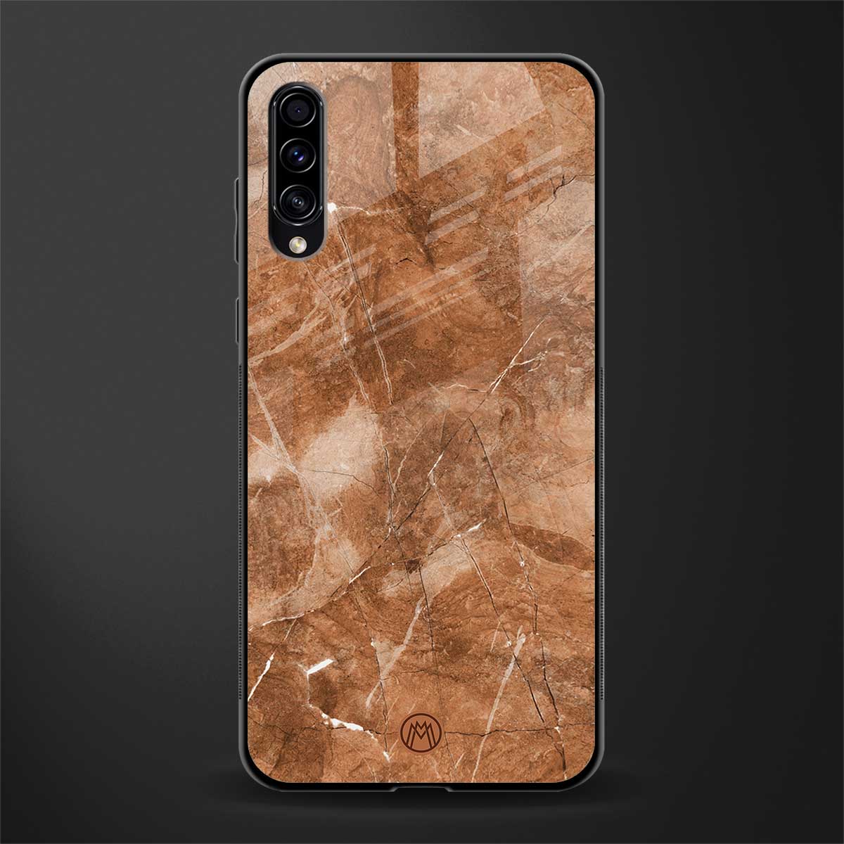 caramel brown marble glass case for samsung galaxy a70 image