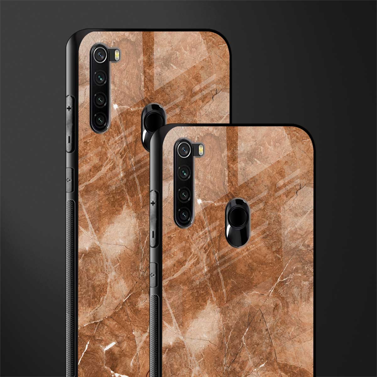 caramel brown marble glass case for redmi note 8 image-2