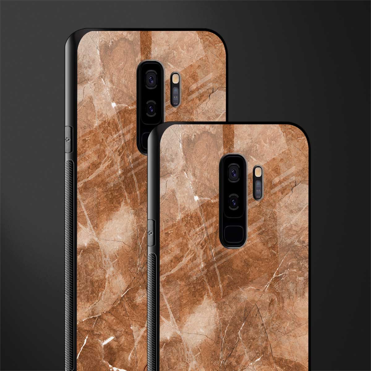 caramel brown marble glass case for samsung galaxy s9 plus image-2