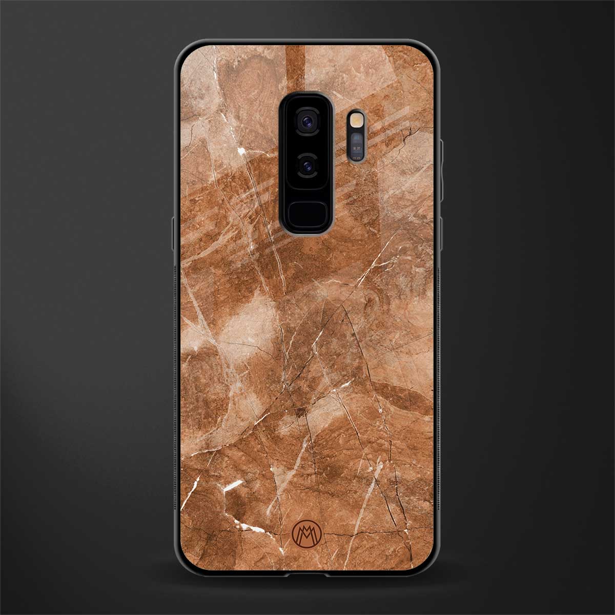 caramel brown marble glass case for samsung galaxy s9 plus image