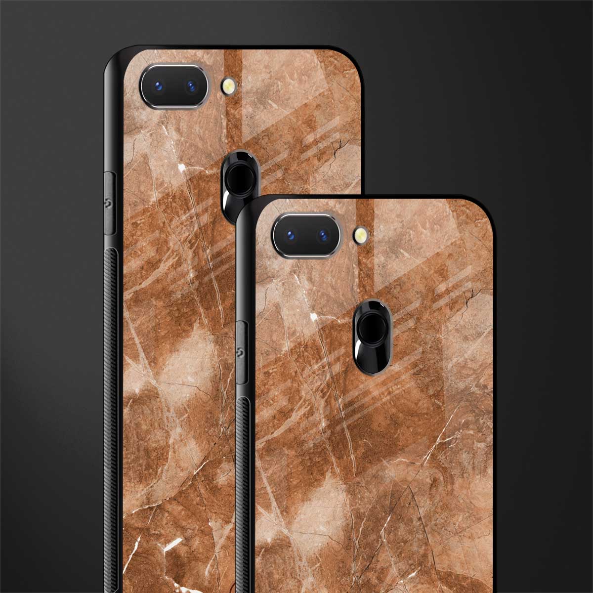 caramel brown marble glass case for oppo a5 image-2