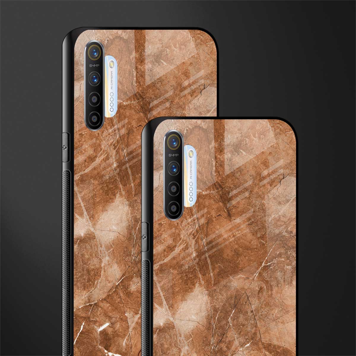 caramel brown marble glass case for realme x2 image-2