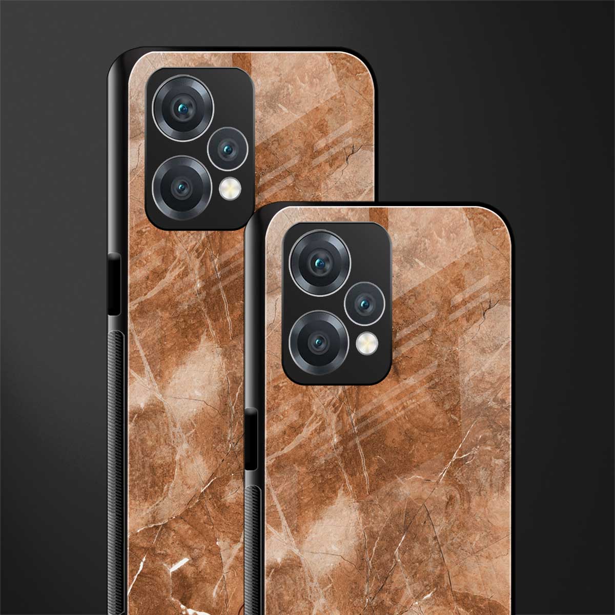 caramel brown marble back phone cover | glass case for realme 9 pro 5g