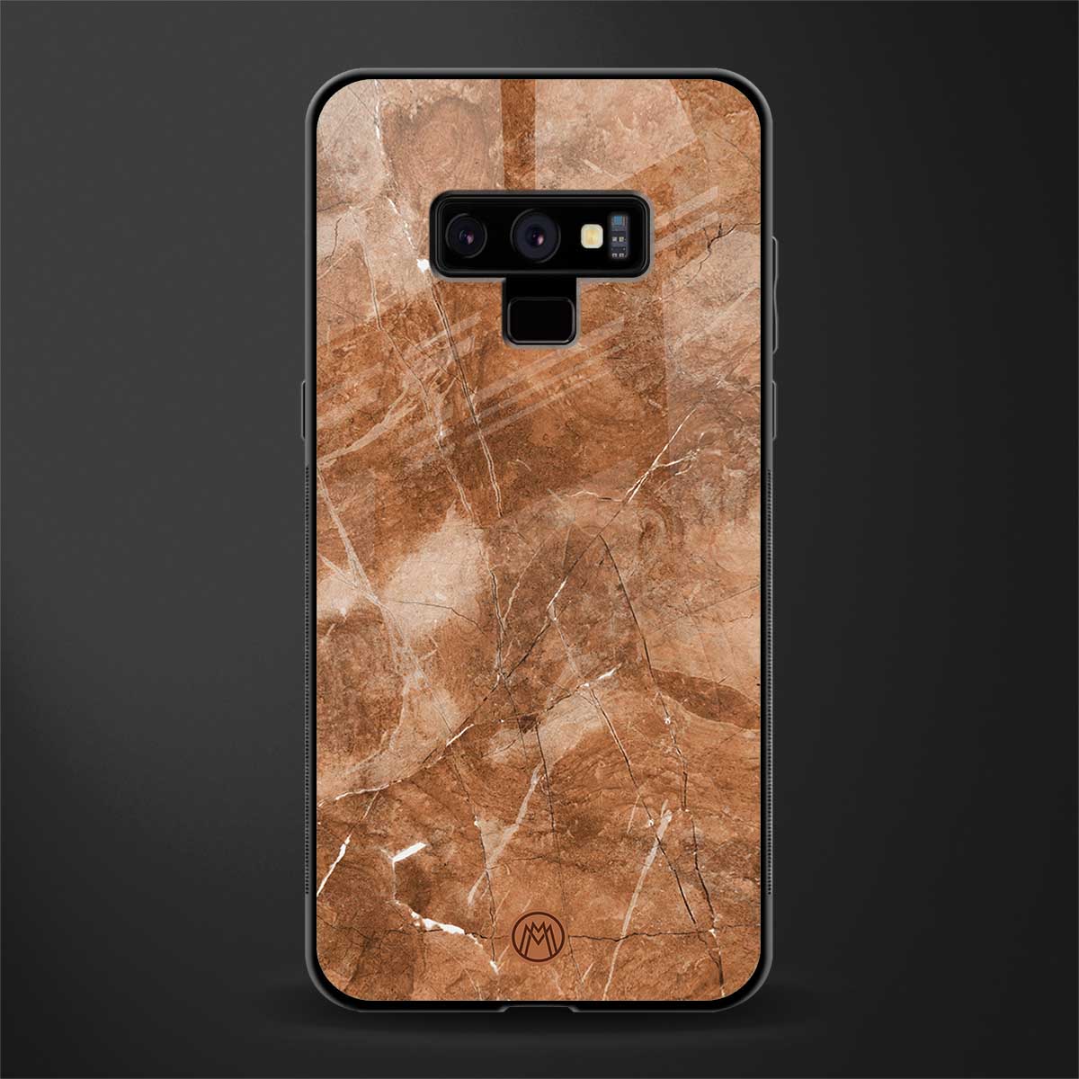 caramel brown marble glass case for samsung galaxy note 9 image