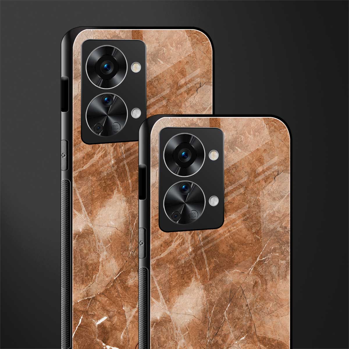 caramel brown marble glass case for phone case | glass case for oneplus nord 2t 5g