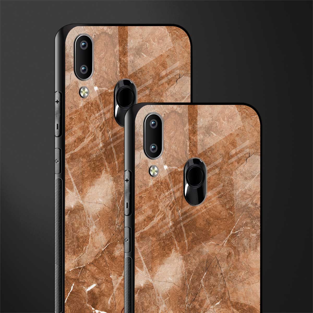 caramel brown marble glass case for vivo y91 image-2