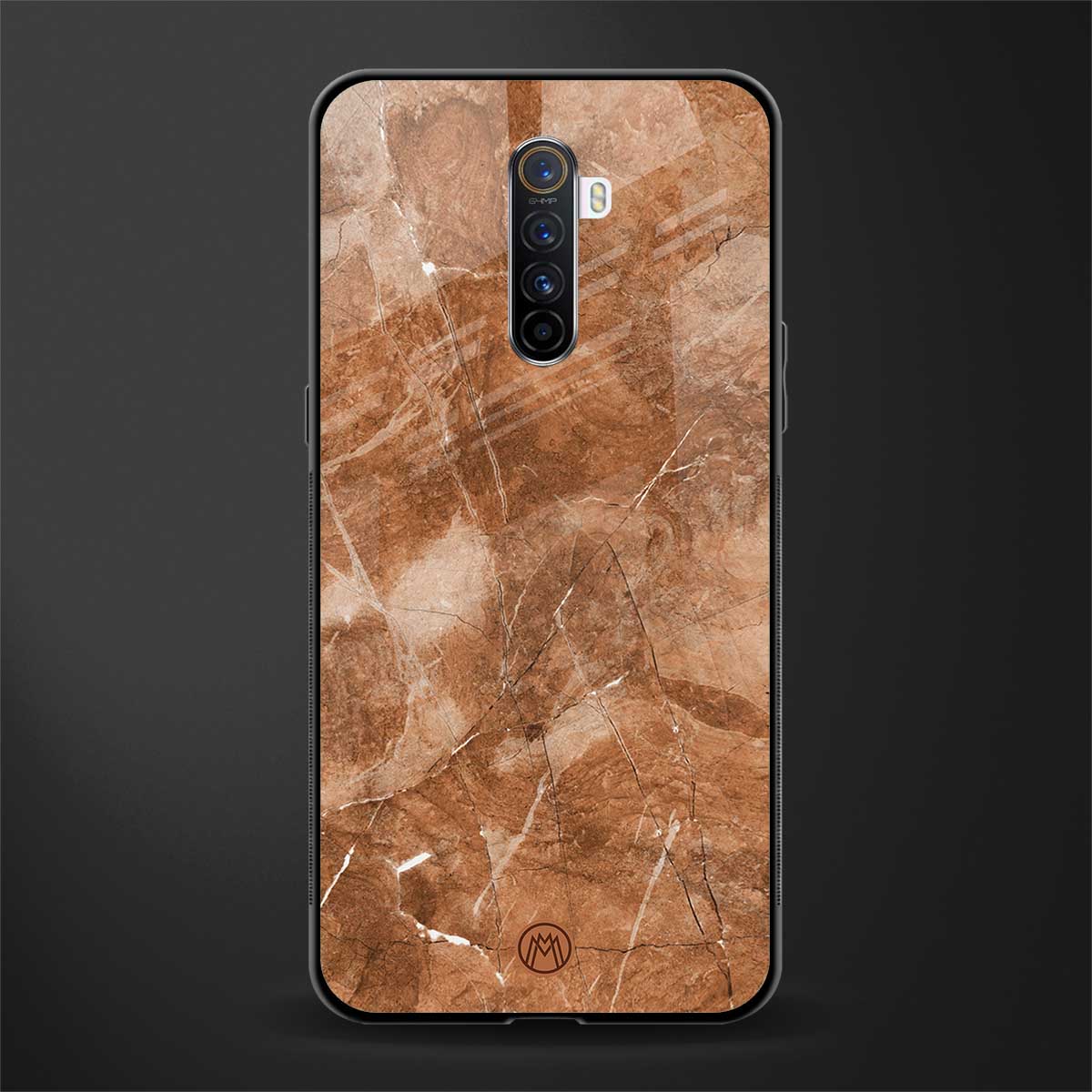 caramel brown marble glass case for realme x2 pro image
